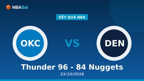 Kết Quả Nba Thunder 96 - 84 Nuggets 23/10/2026